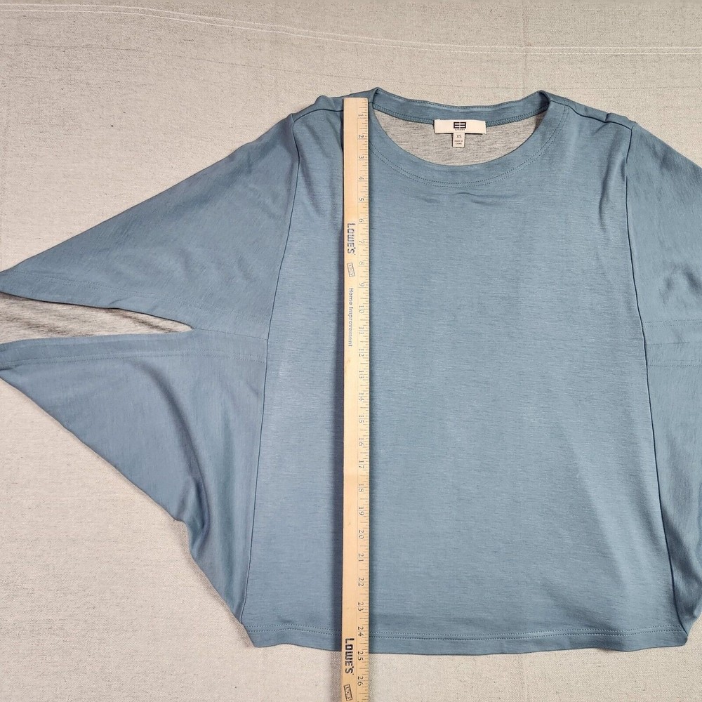 etcetera Top Womens XS Blue Kimono Sleeve Oversized Shirt Rayon Blend - Picture 6 of 14